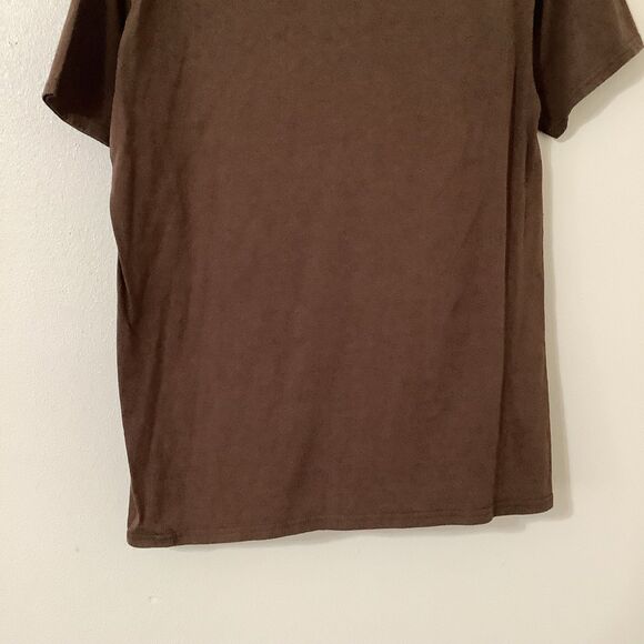 Brown Y2K Halloween Spooky Scary Horror Haunted Scarecrow Graphic Tee Men's M - Picture 6 of 8